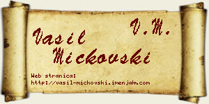 Vasil Mickovski vizit kartica